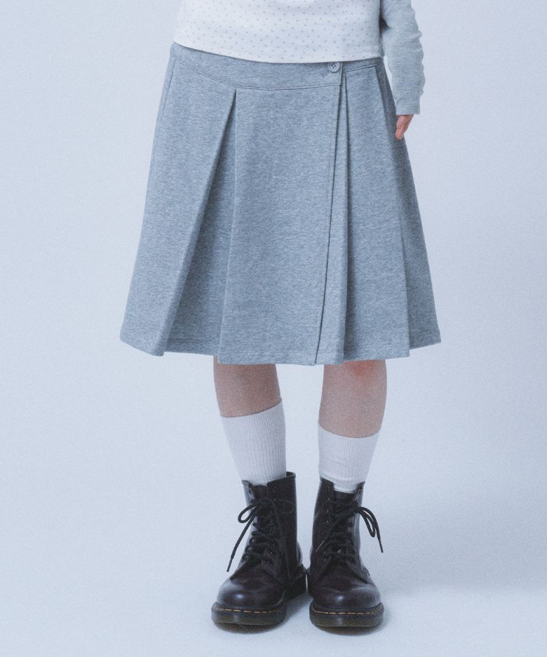 PLEATED SWEATSKIRT [HEATHER GREY]