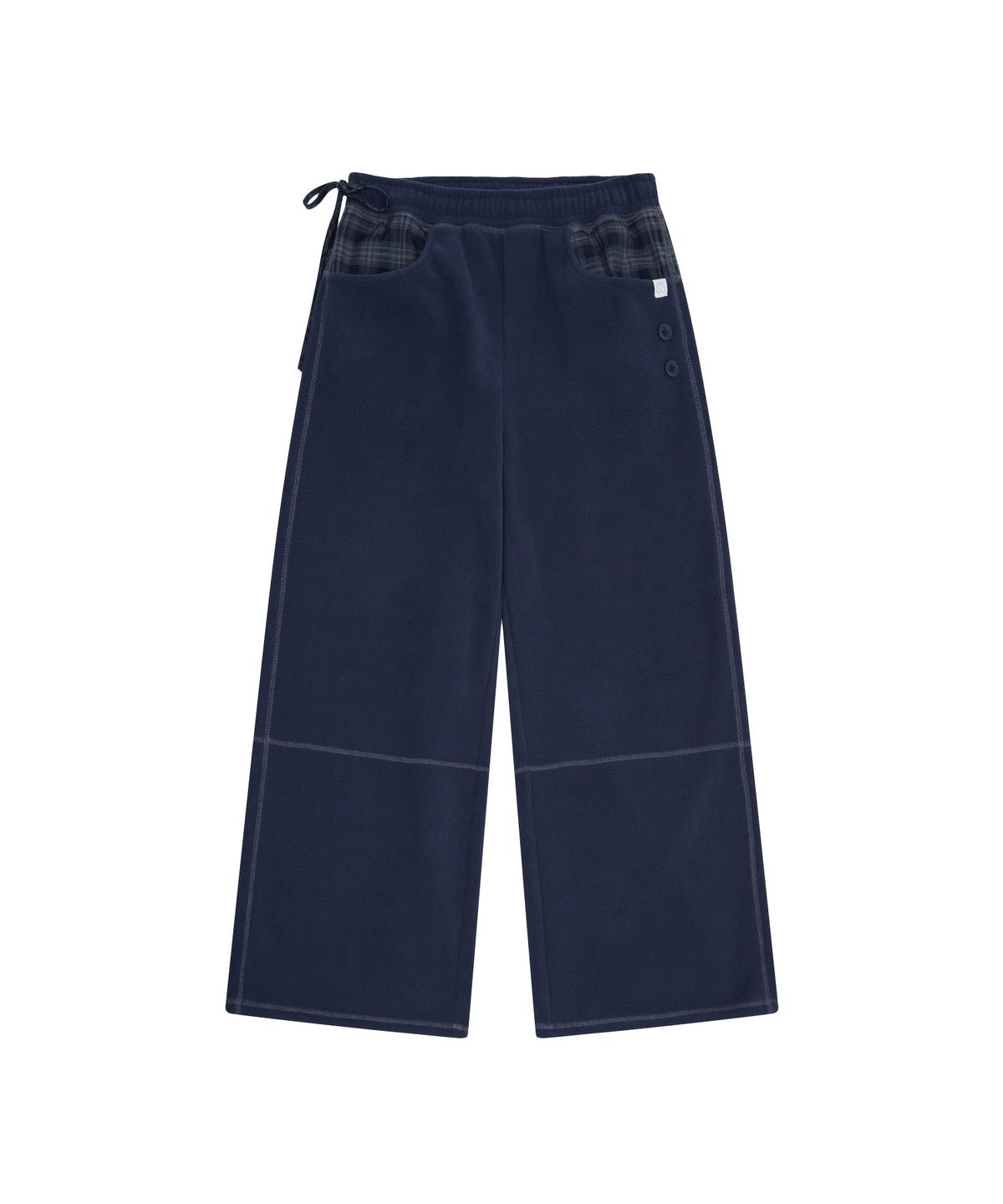 뚜오미오(TUOMIO) CHECK TRIM FLEECE PANTS [NAVY]