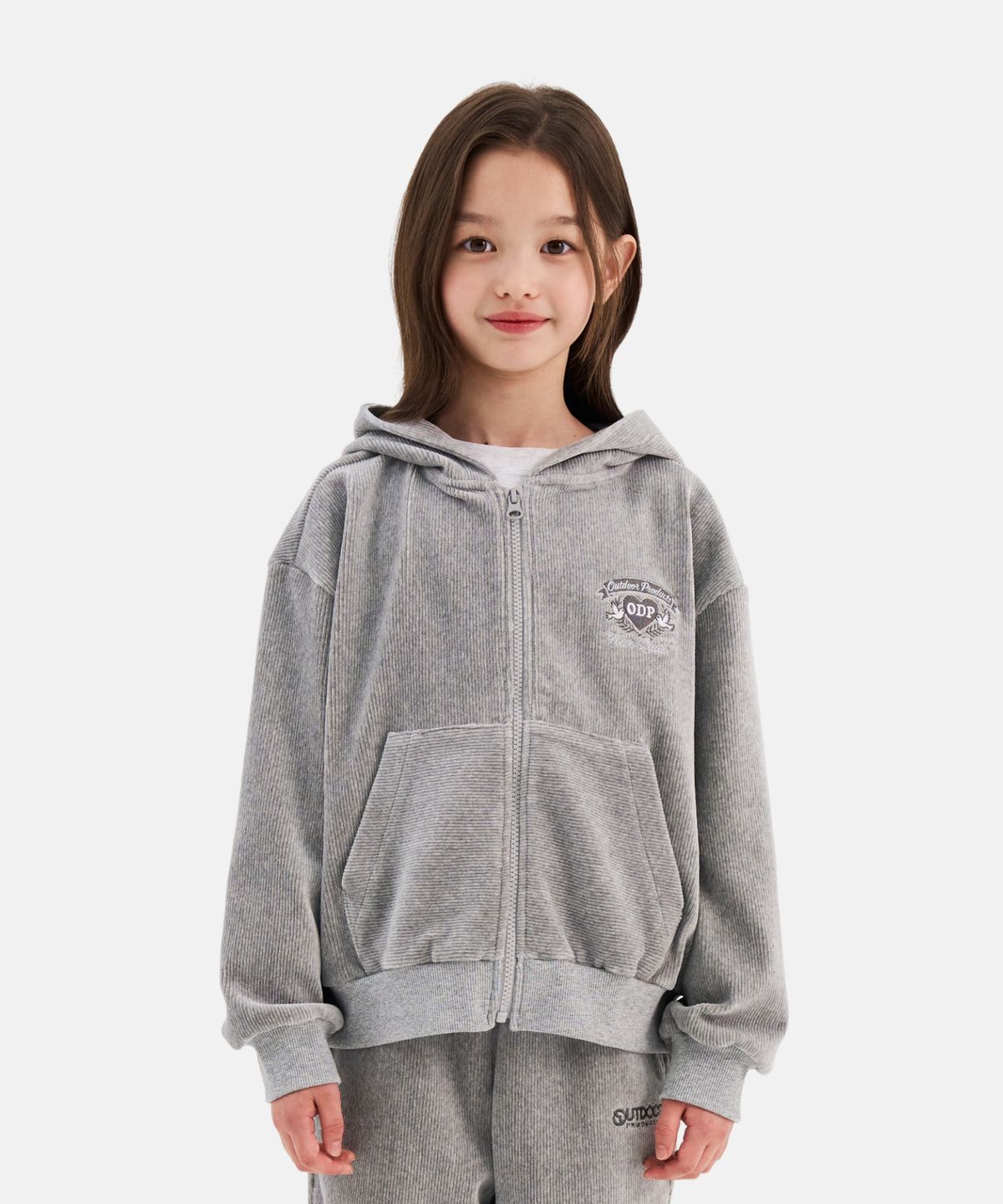 아웃도어 프로덕츠 키즈(OUTDOOR PRODUCTS KIDS) 여아 골벨로아 후드집업 (멜란지 그레이) OD263IHZ73_MLG
