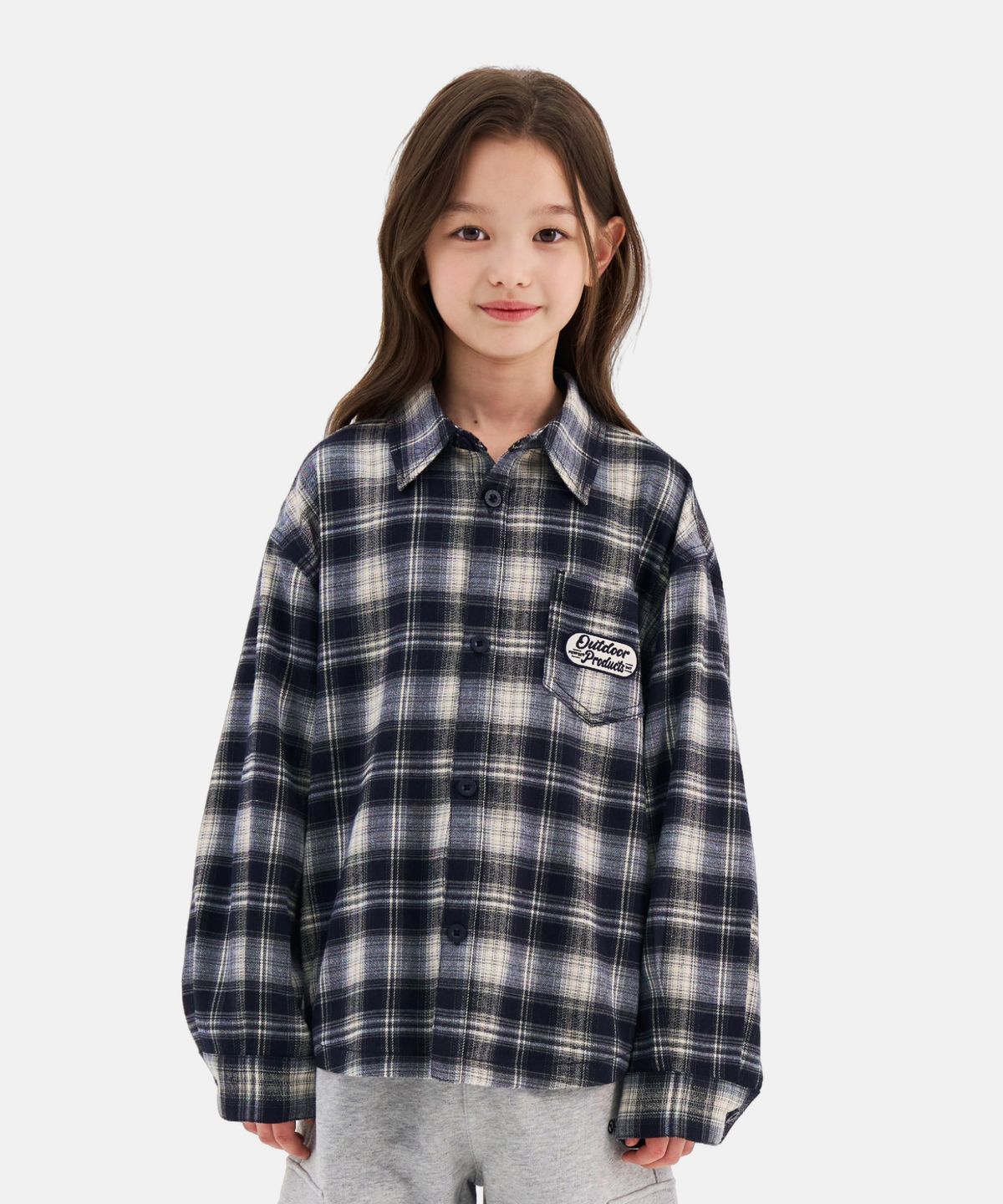 아웃도어 프로덕츠 키즈(OUTDOOR PRODUCTS KIDS) 플란넬 체크셔츠 (네이비) OD263ISH06_NVY