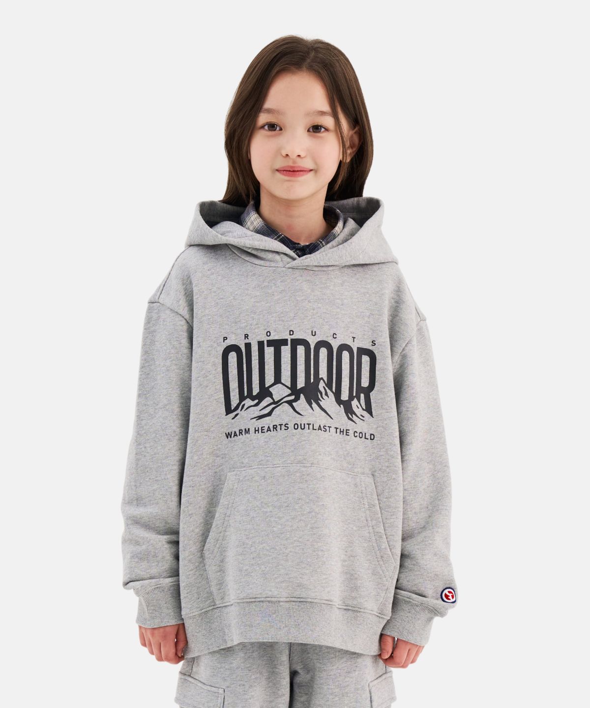 아웃도어 프로덕츠 키즈(OUTDOOR PRODUCTS KIDS) 아웃도어 그래픽 후드티 (멜란지 그레이) OD263IHD05_MLG
