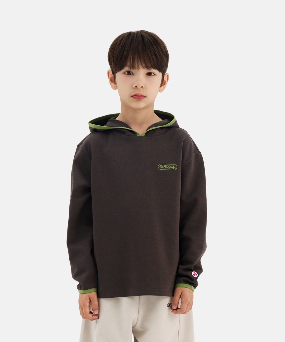 아웃도어 프로덕츠 키즈(OUTDOOR PRODUCTS KIDS) 후드 긴팔 티셔츠 (카키) OD263IHD01_KHA