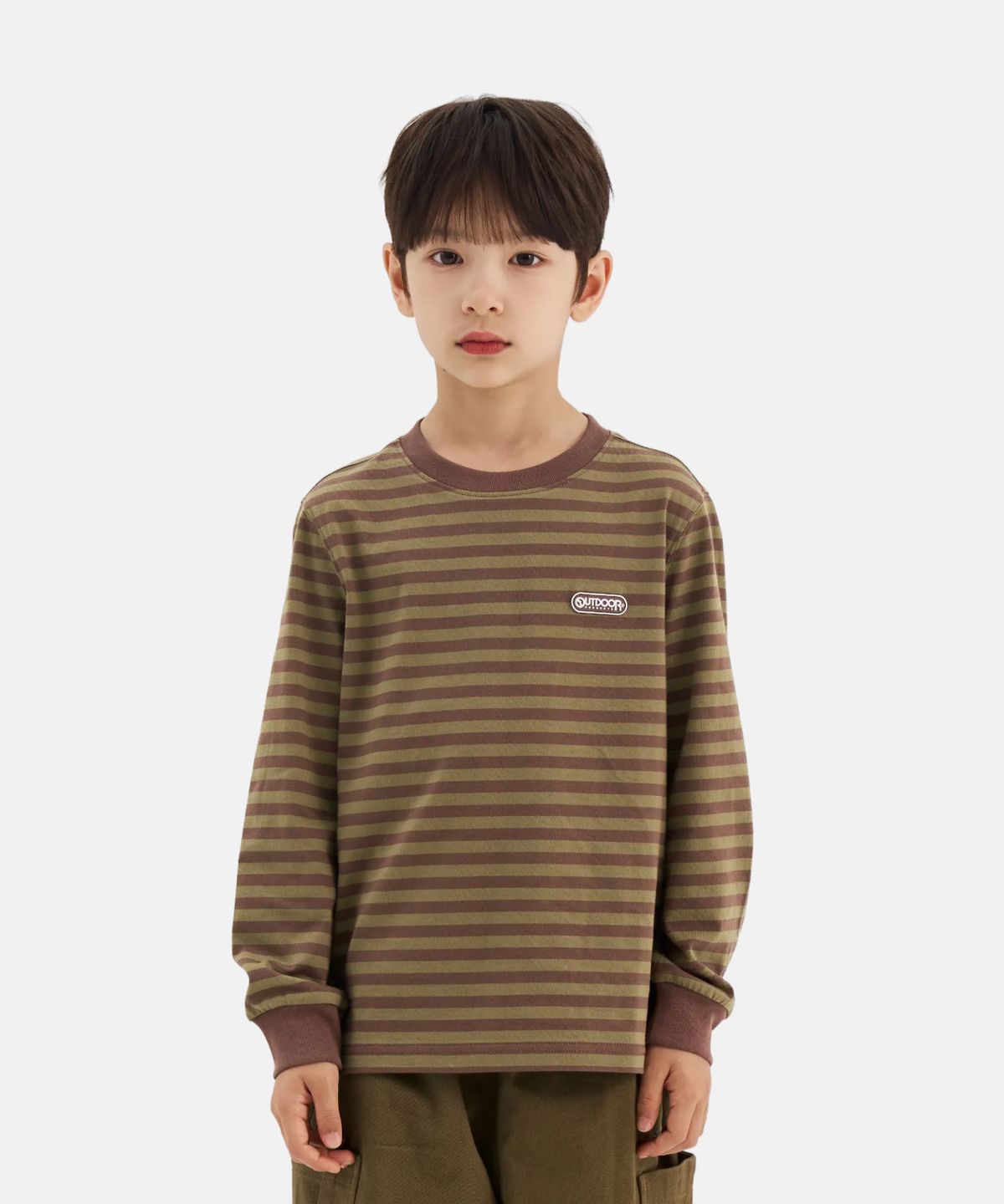 아웃도어 프로덕츠 키즈(OUTDOOR PRODUCTS KIDS) 단스트라이프 티셔츠 (라이트 카키) OD263ILS02_LKH