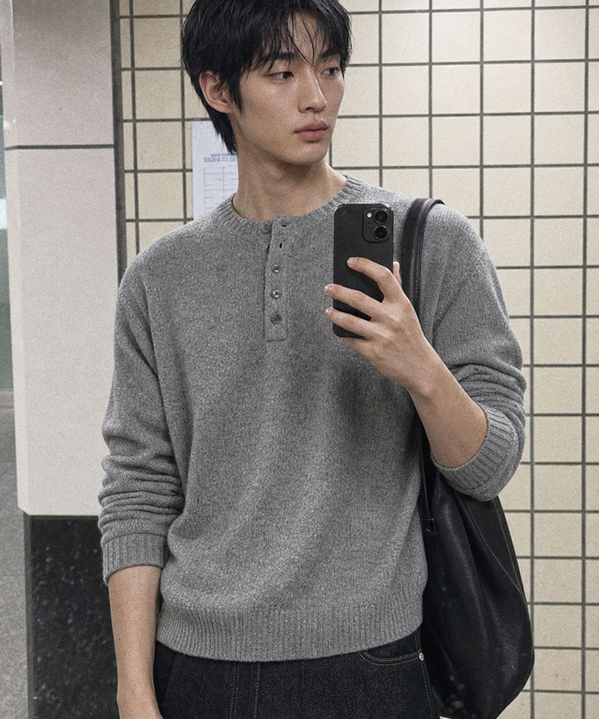 어널러코드(ANOLORCODE) 로브 크롭헨리넥니트 (5color)