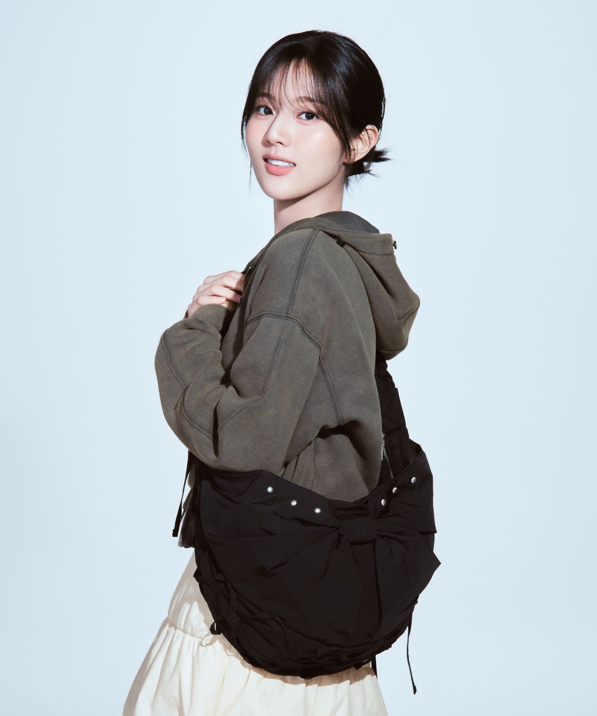 슈퍼드라이(SUPERDRY) 우먼스 보우 하프문 백 블랙 SDFGXDQ06BLK