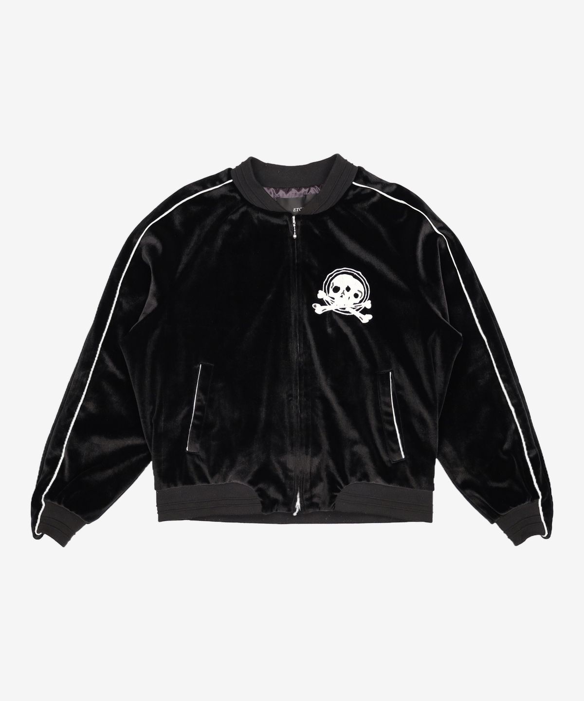 이티씨이(ETCE) SKULL VELVET SOUVENIR JACKET (BLACK) S