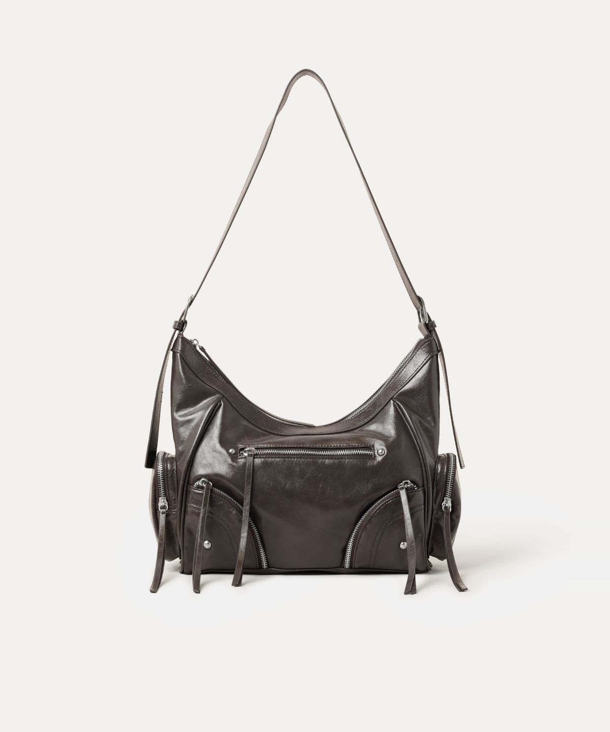 미쏘(MIXXO) 지퍼 스터드 미디움 숄더백 RE BGG33SS_MIABGG717C