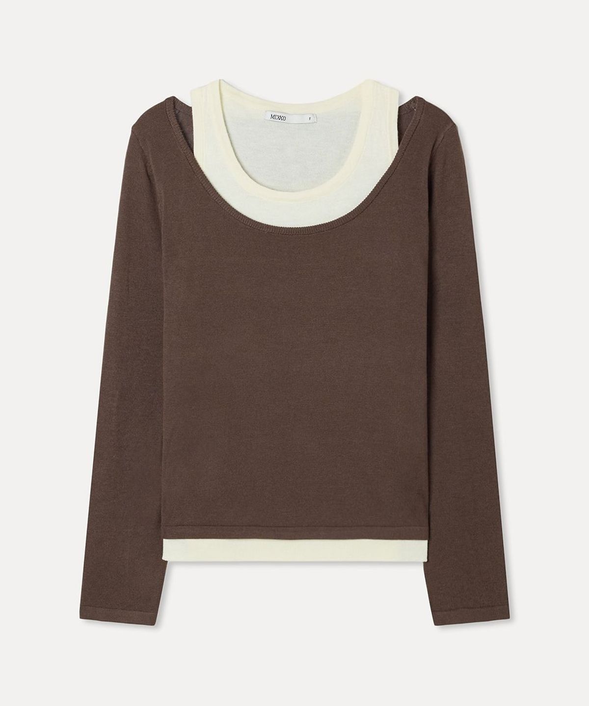 미쏘(MIXXO) 투톤 레이어드 니트 RE KAG55SS_MIWKAG97QT