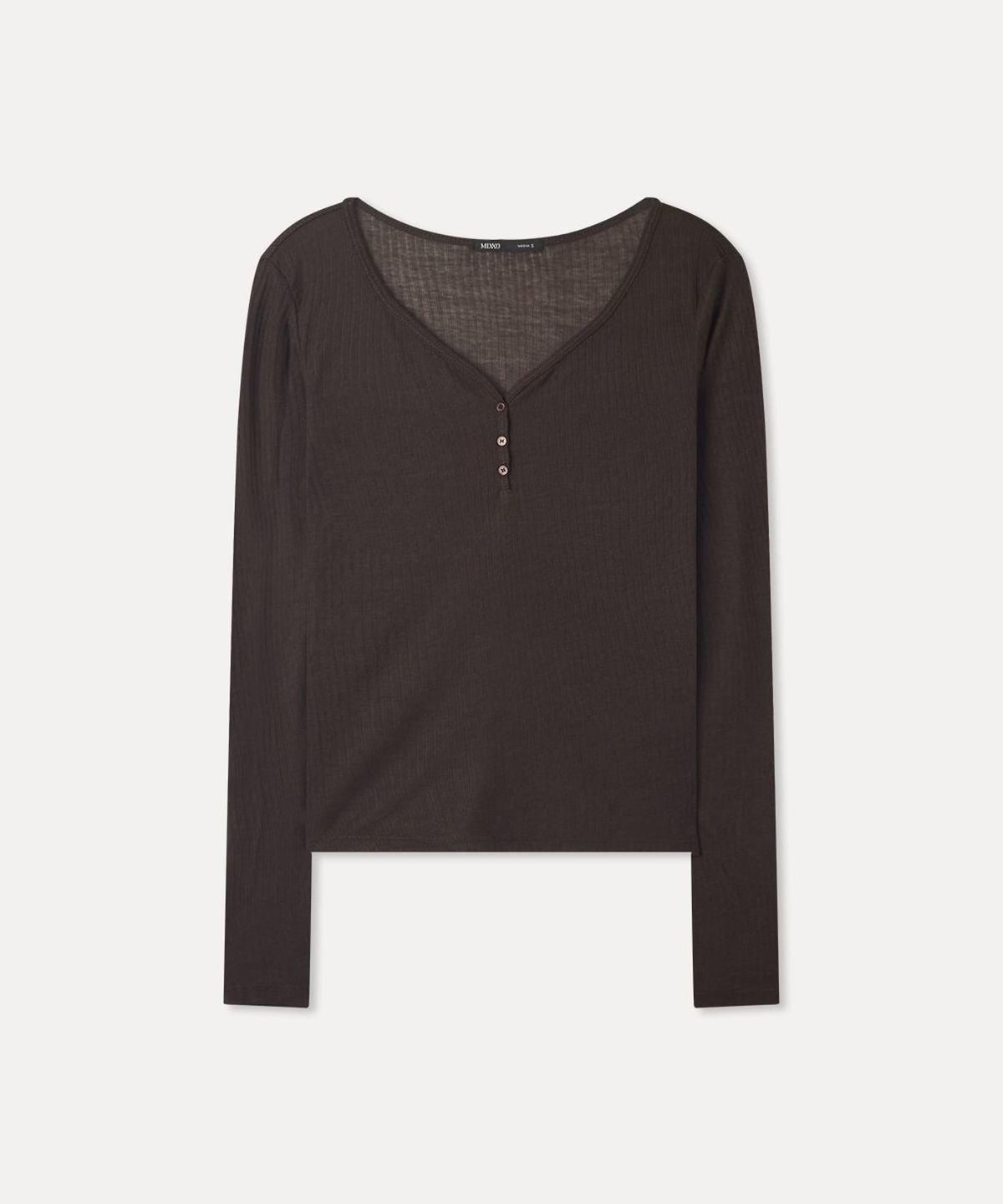 미쏘(MIXXO) 시스루 버튼업 긴팔 티셔츠_MIWLWG901A