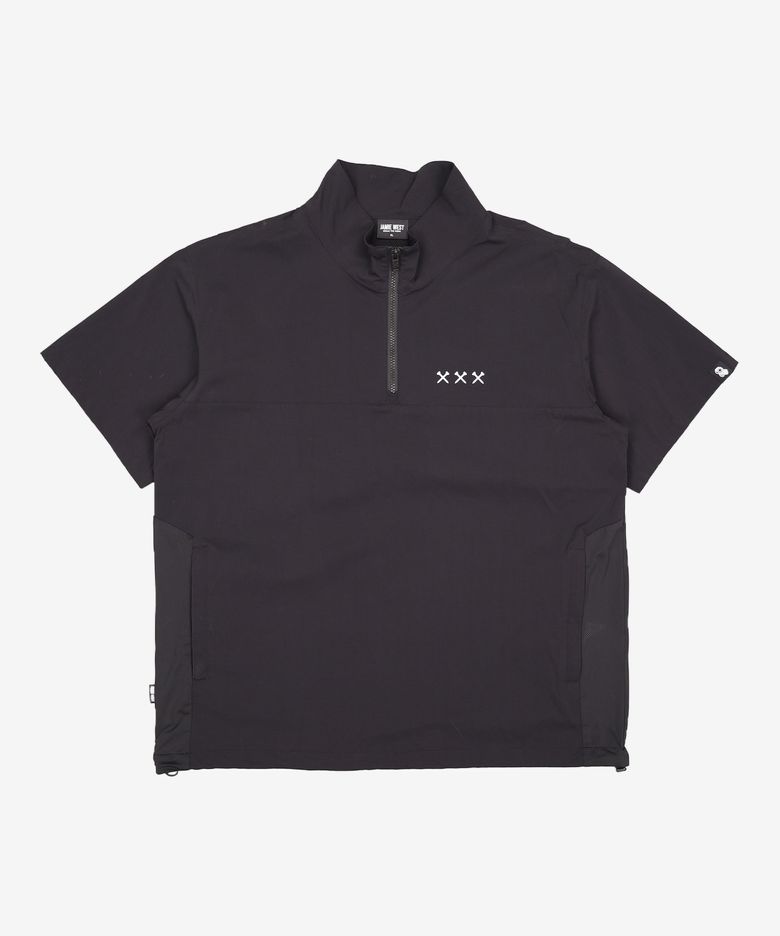 하프집업 벤틸 스탠드카라 티셔츠 (블랙) XL