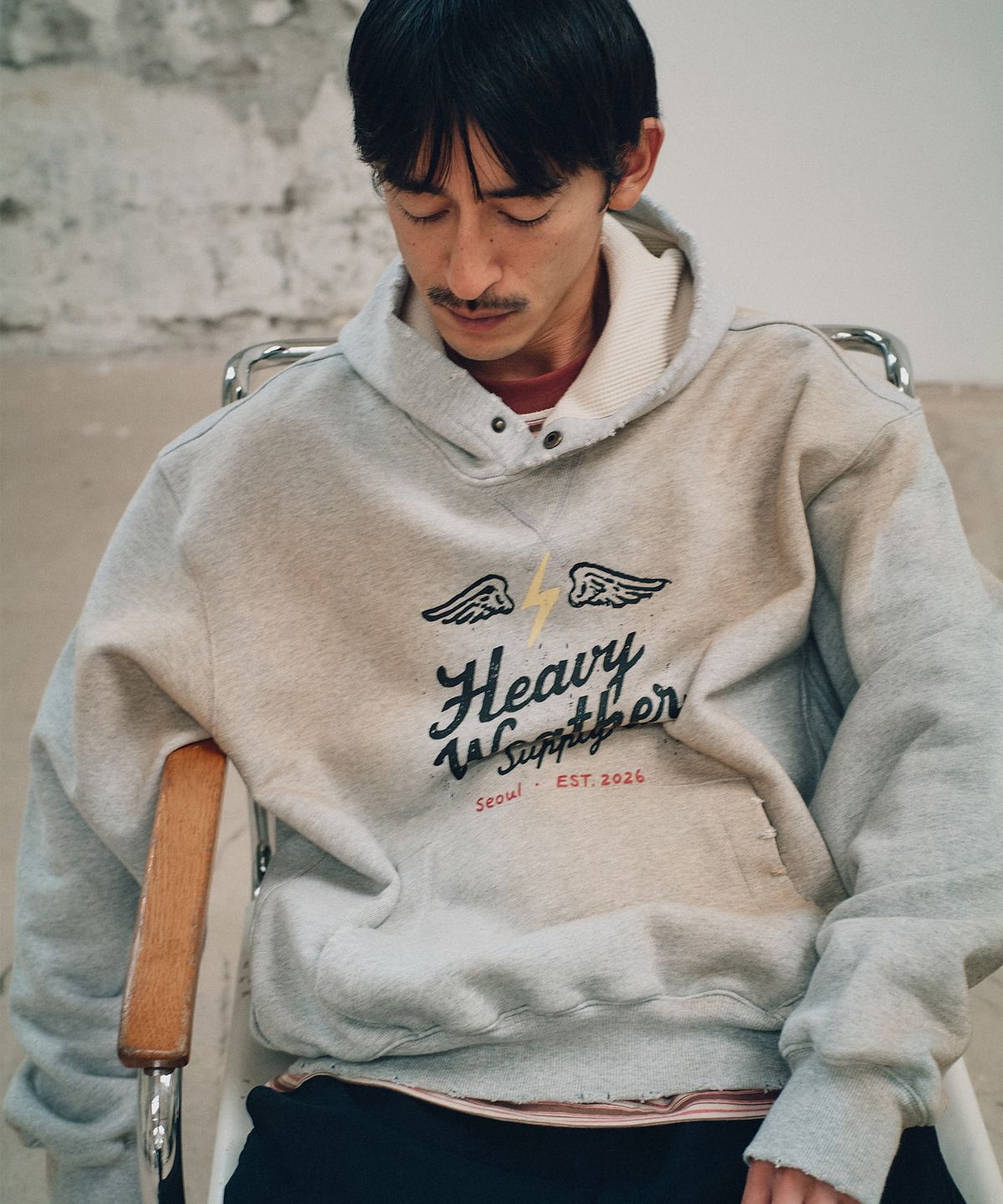 헤비웨더(HEAVY WEATHER) 스냅 풀오버 후디 2color