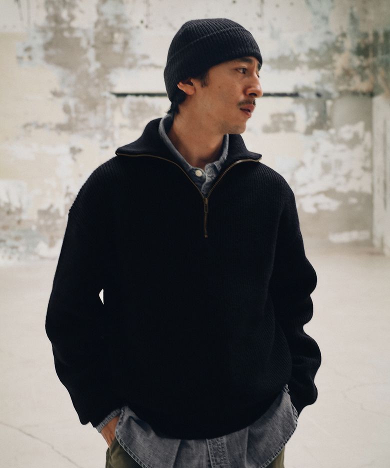워셔블 데일리 크롭 카라 하프 집업 니트 4color