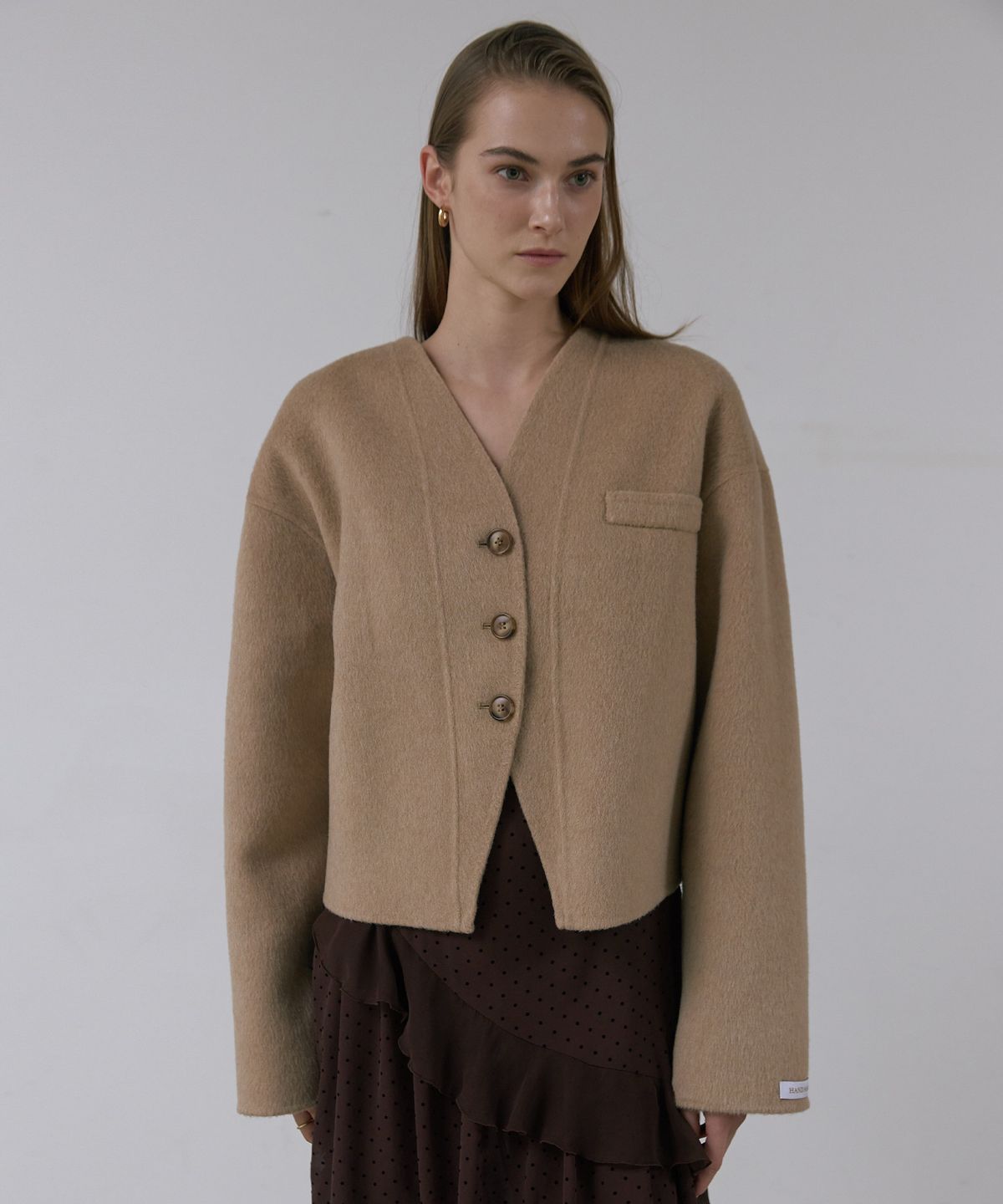 스르비(SELEVER) Wool Cropped Hand-made Jacket_4 Color