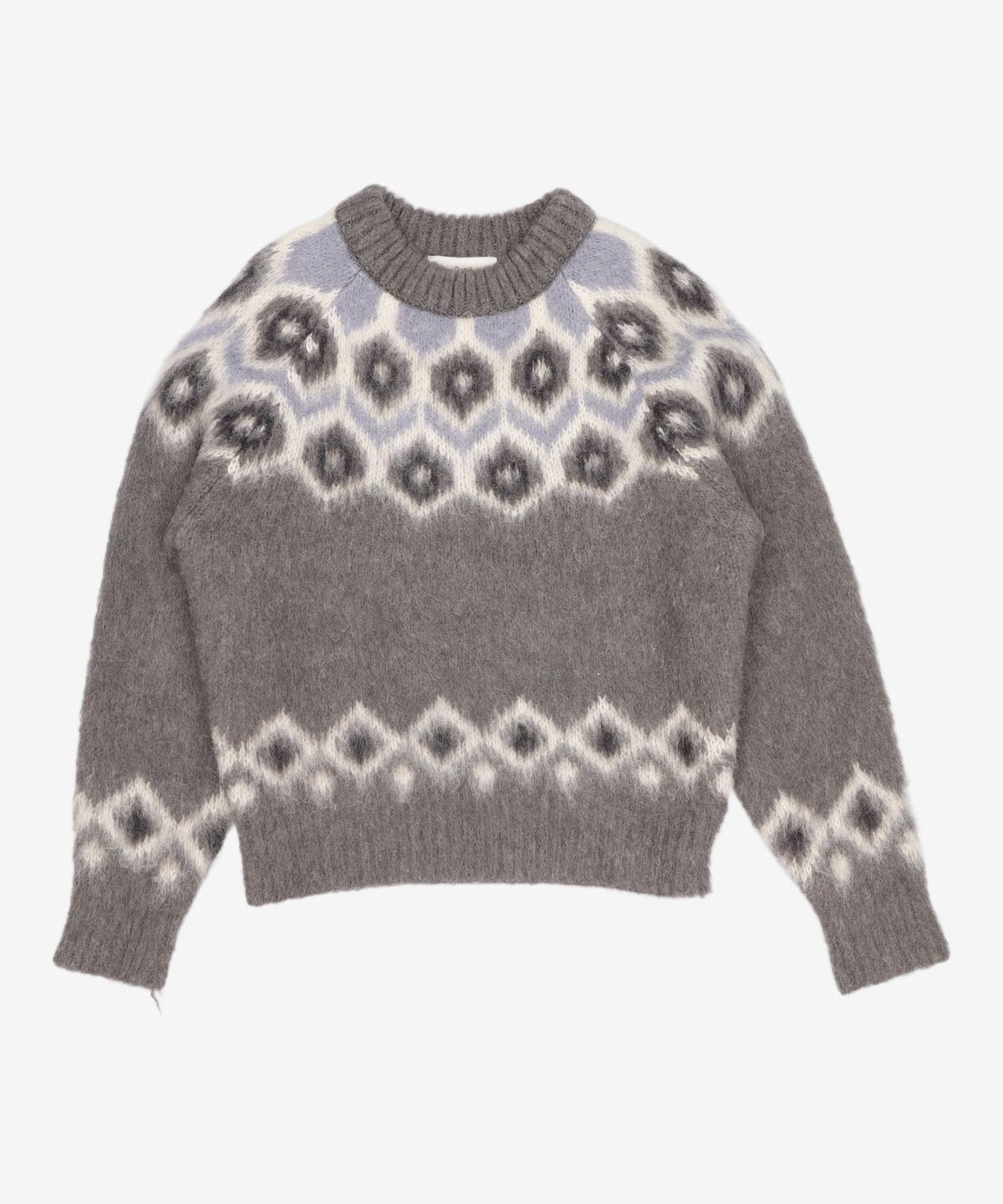 던스트(DUNST) UNISEX BABY ALPACA FAIR ISLE SWEATER MELANGE GREY_UDSW3D126G2 S