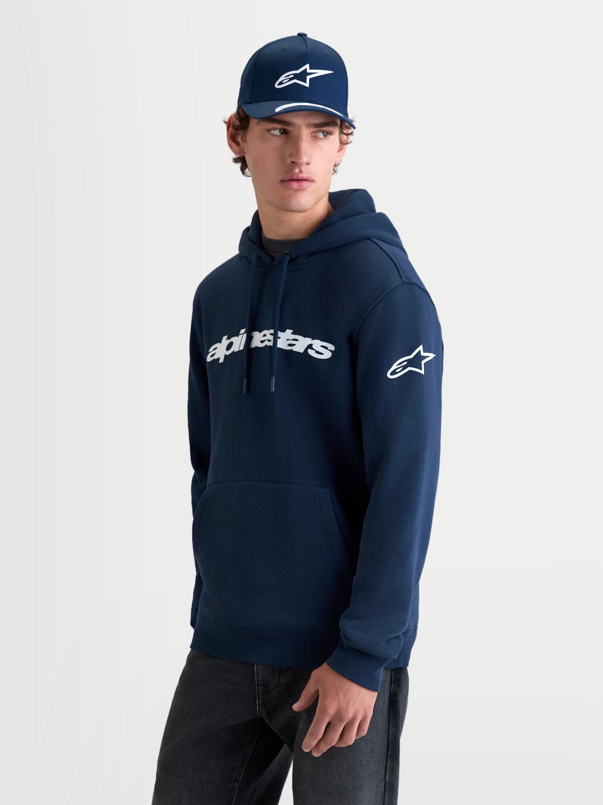 알파인스타즈(ALPINESTARS) RACE WORDMARK HOODIE - NAVY/WHITE