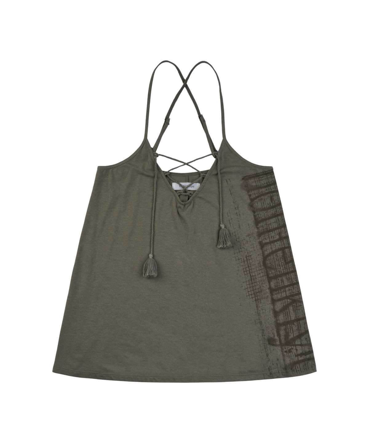 보니앤키예(BONIENKIYE) X-Strap Slip Tank (Khaki)