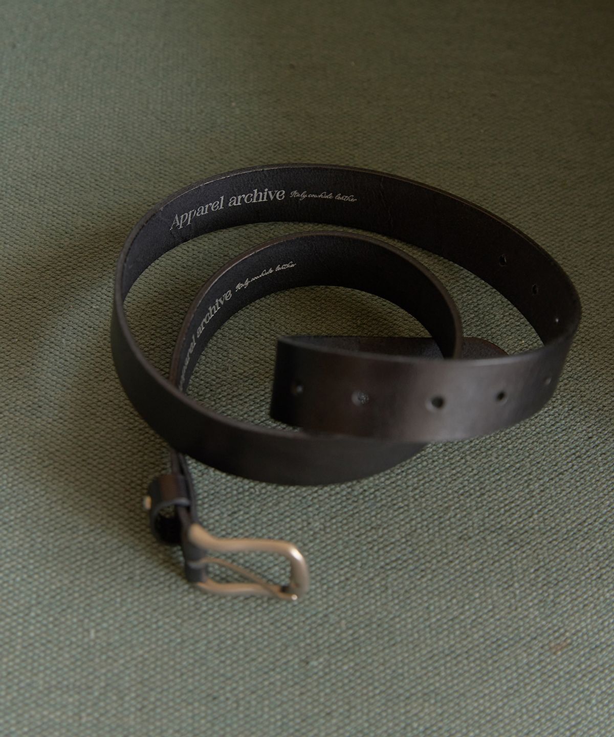 어패럴아카이브(APPAREL ARCHIVE) Buff italian leather belt - Black