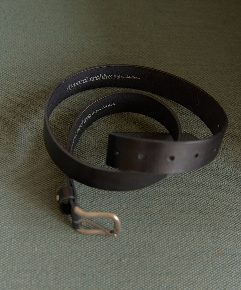 Buff italian leather belt - Black