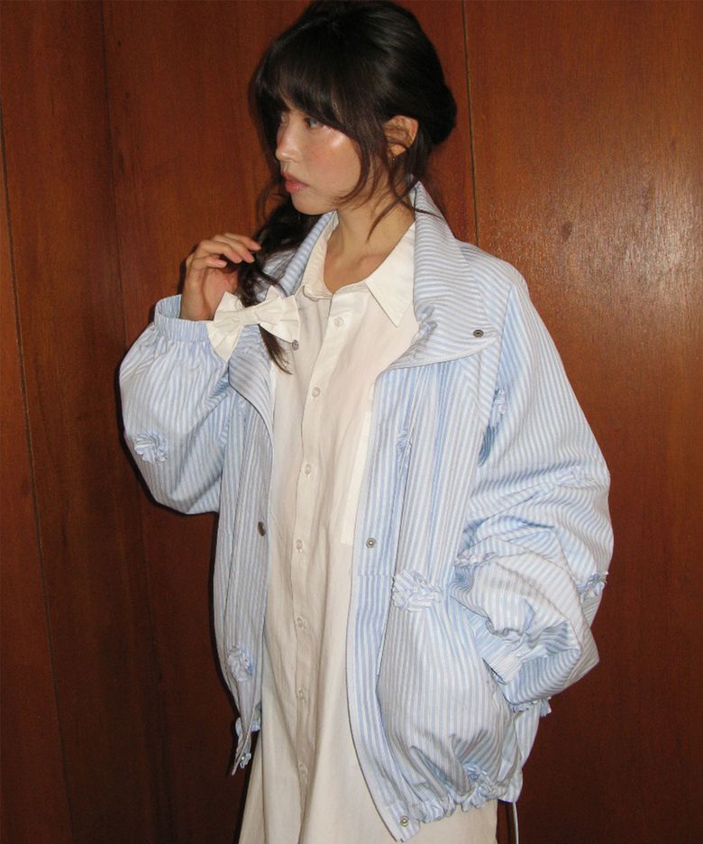 MINI FLOWER STRIPE WINDBREAKER BLUE STRIPE