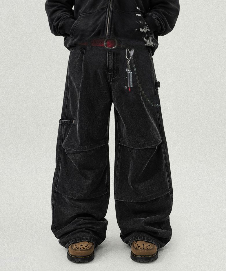 Parachute Washed Twill Pants - Black