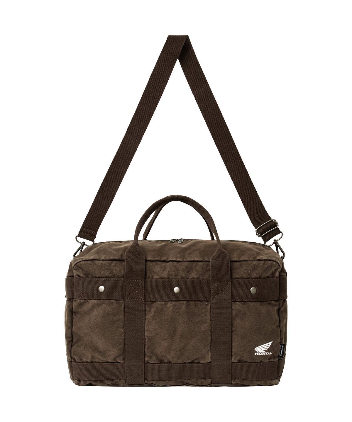 핍스 모터사이클(PHYPS MOTORCYCLE) Washed Field Duffle Bag Brown