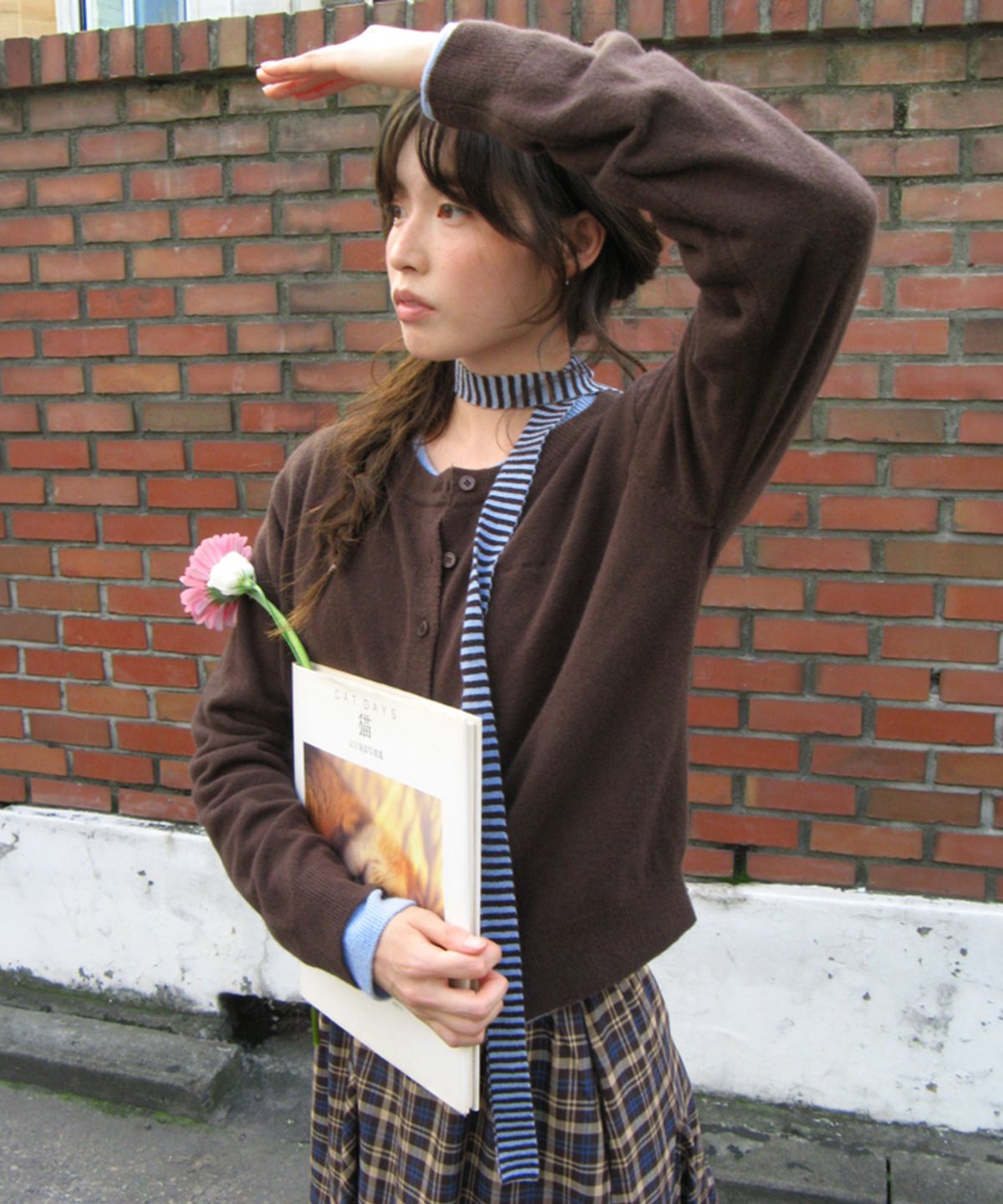 론론(RONRON) BASIC WOOL ARCHIVE CARDIGAN BROWN