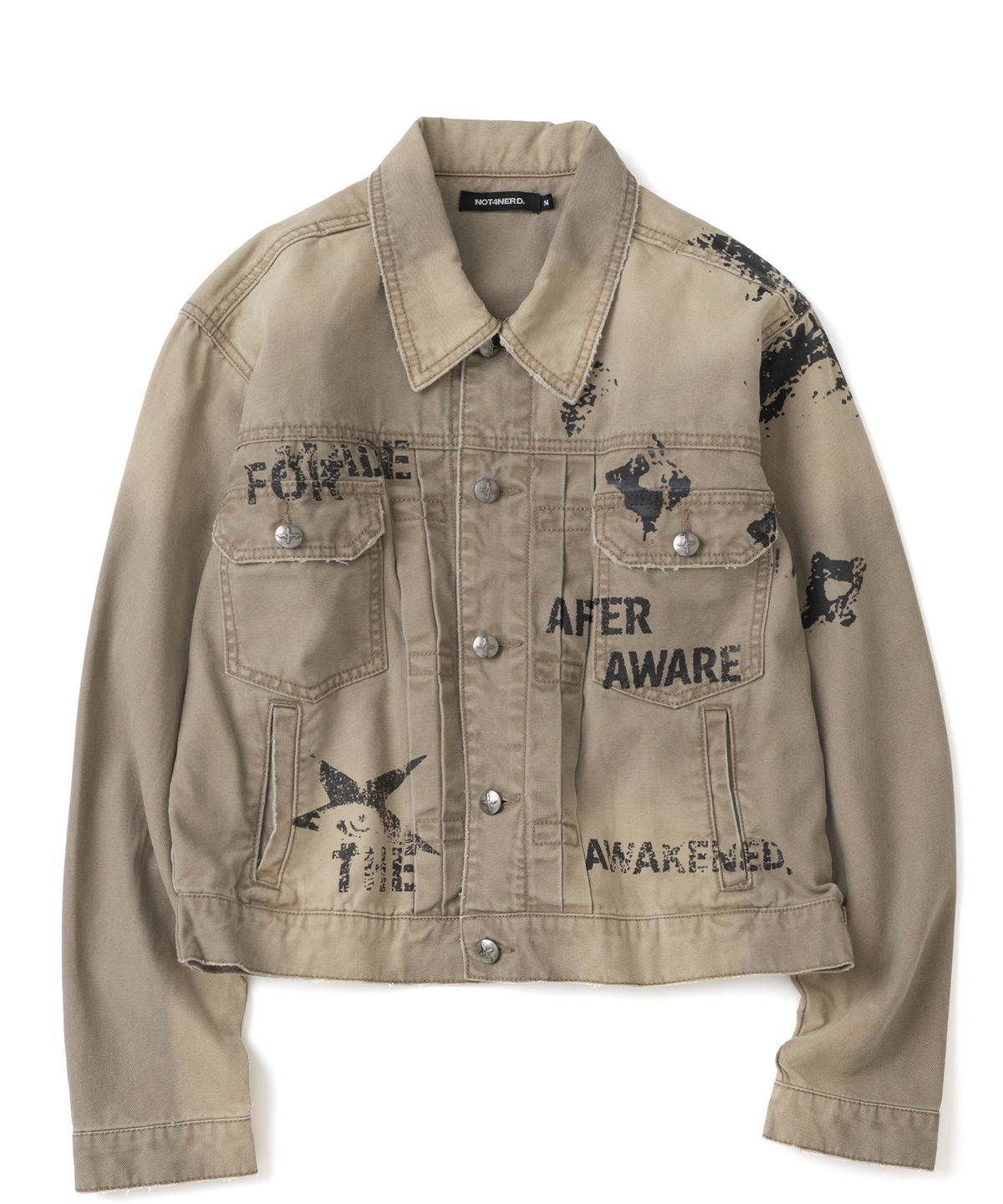 낫포너드(NOT4NERD) After Aware Bleach Washed Trucker Jacket - Beige