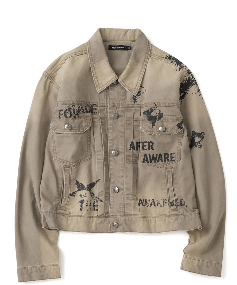 After Aware Bleach Washed Trucker Jacket - Beige