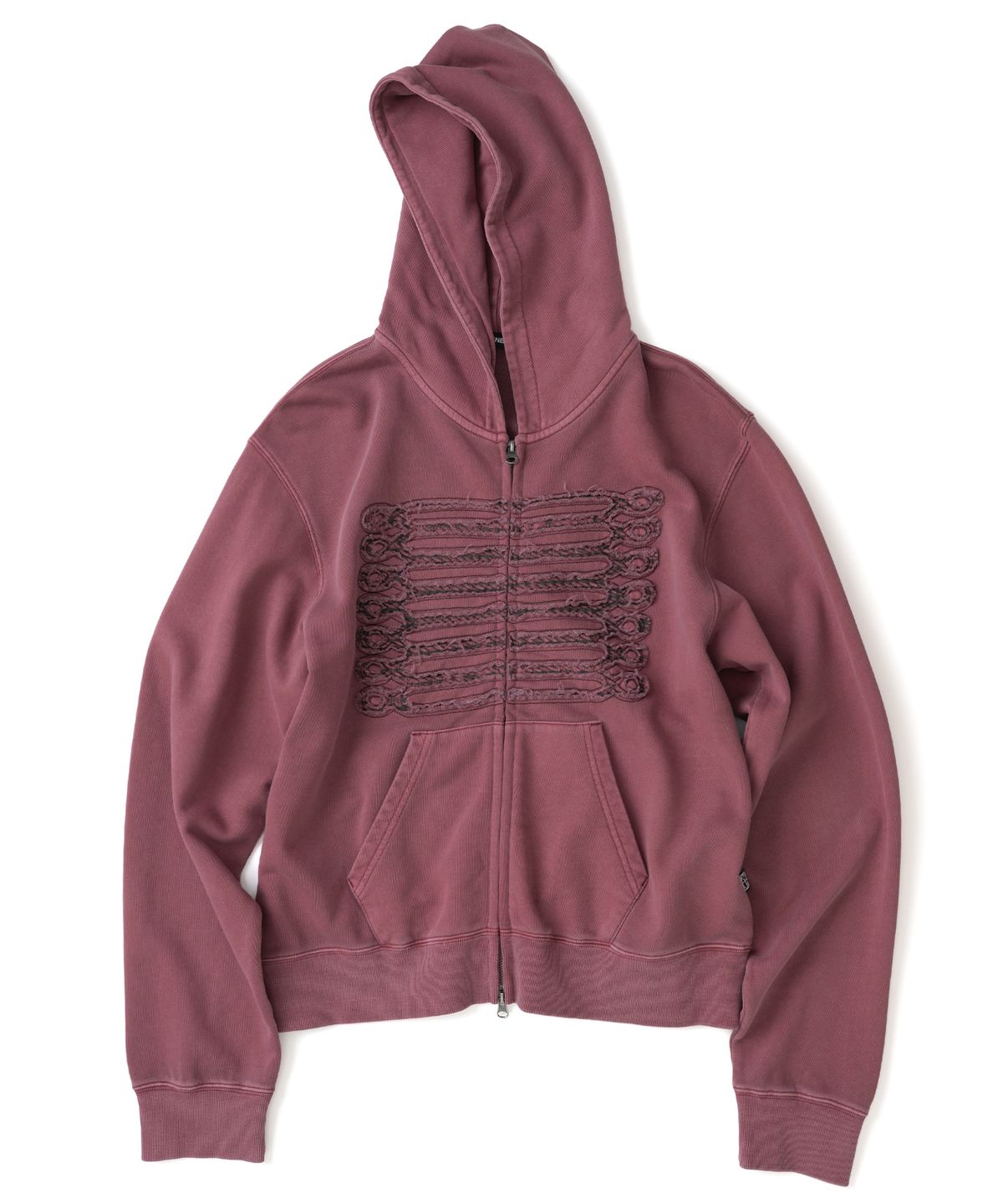 낫포너드(NOT4NERD) Napoleon Applique Pigment Hood Zip Up - Red