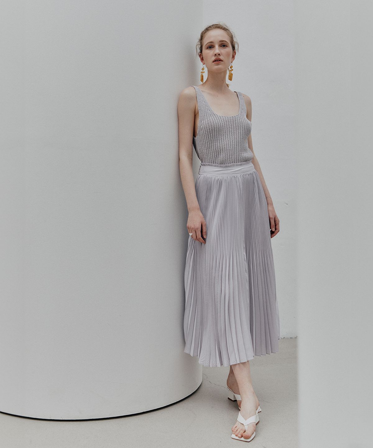 뮤제(MUSEE) MARE Hanji Paper Sleeveless Knit Top_Lavender