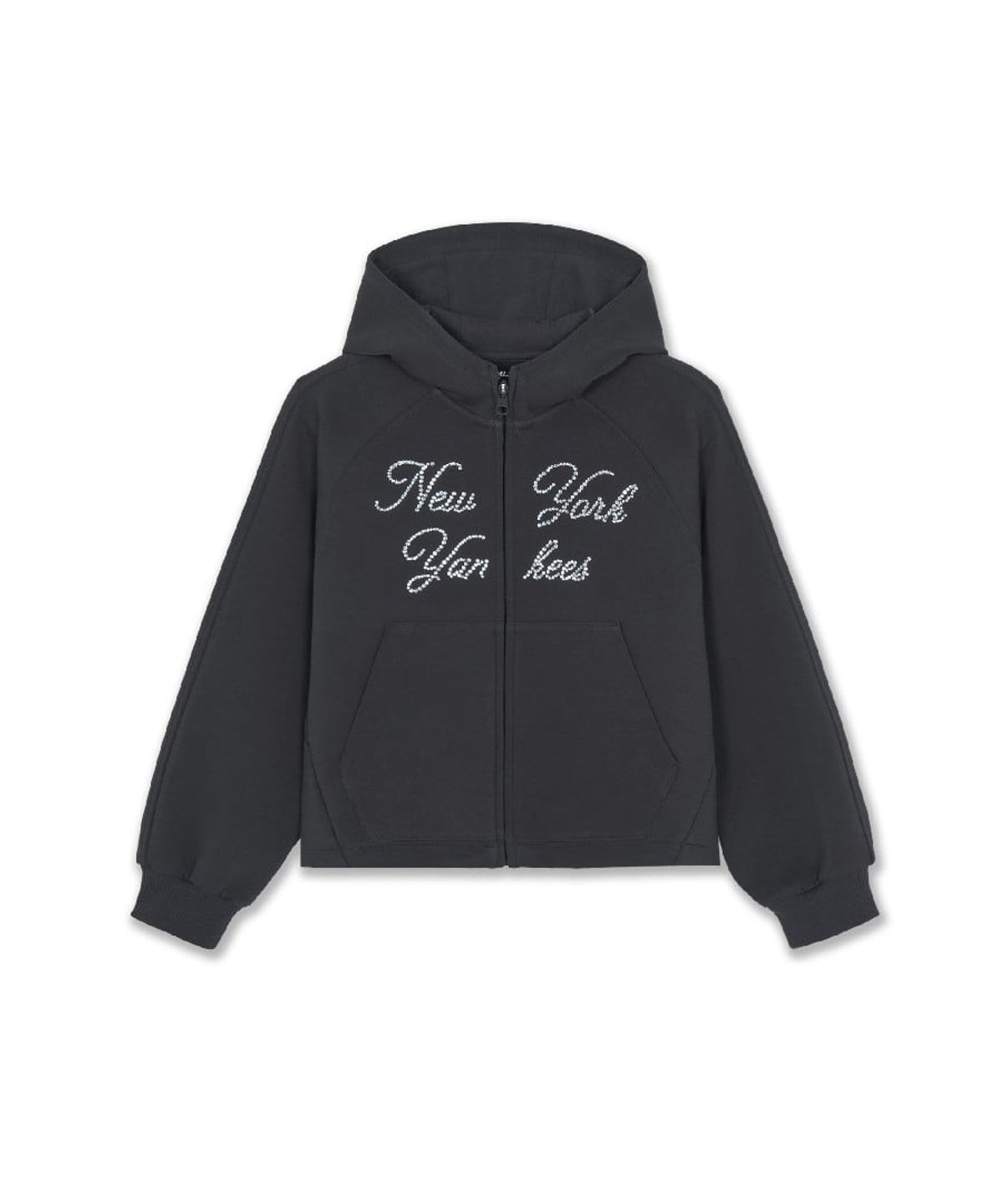 엠엘비 키즈(MLB KIDS) 스트릿 걸즈 크롭 후드 집업 NY (D.Charcoal Grey)
