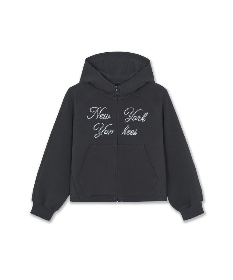 스트릿 걸즈 크롭 후드 집업 NY (D.Charcoal Grey)