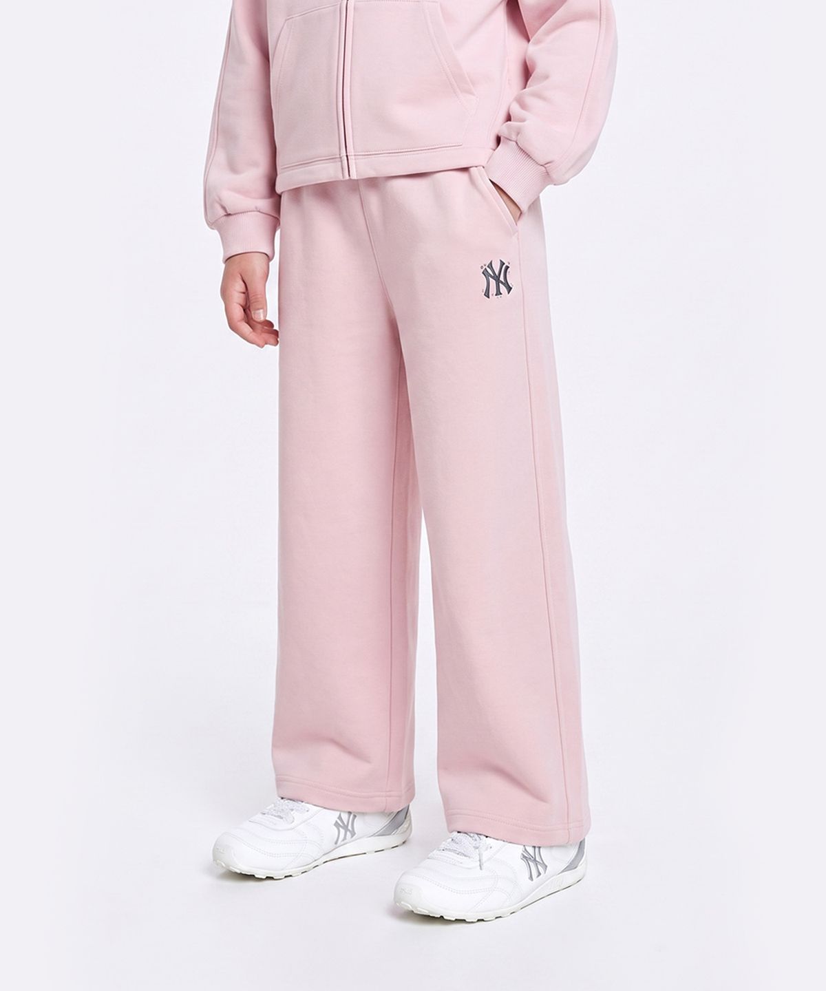 엠엘비 키즈(MLB KIDS) 스트릿 걸즈 스몰로고 와이드 팬츠 NY (L.Pink)