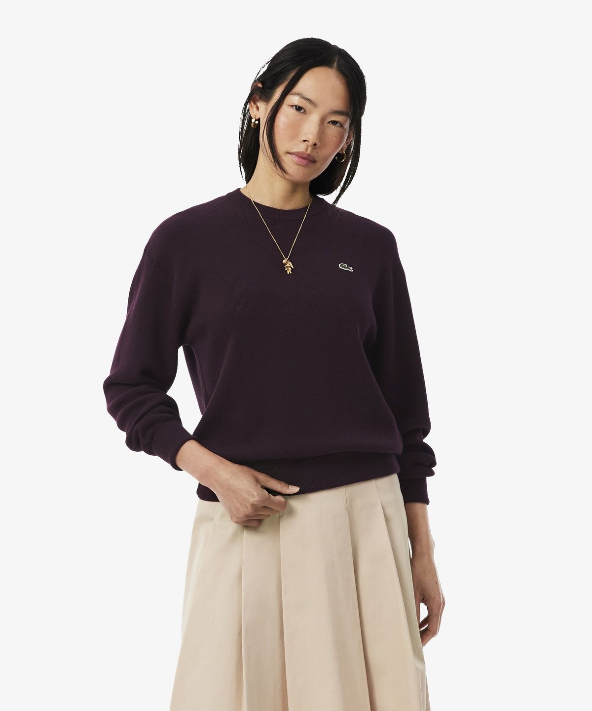 라코스테(LACOSTE) 여성 링스링스 크루넥 스웨터 AF4158-56N 3KE