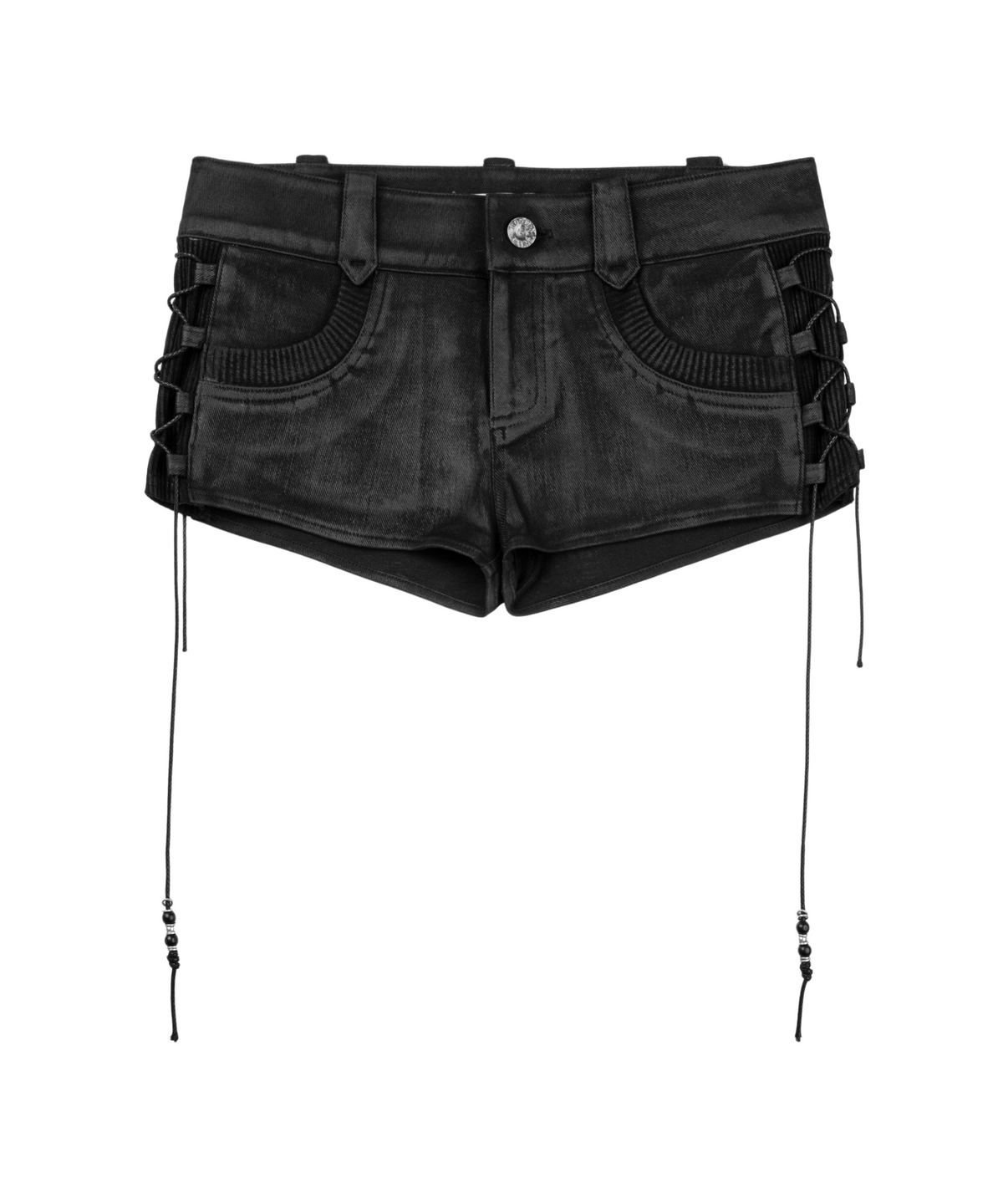 보니앤키예(BONIENKIYE) Waxed Lace-Up Shorts