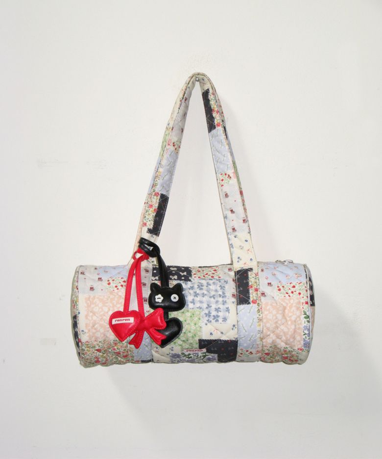 PATCHWORK QUILTED BARREL BAG