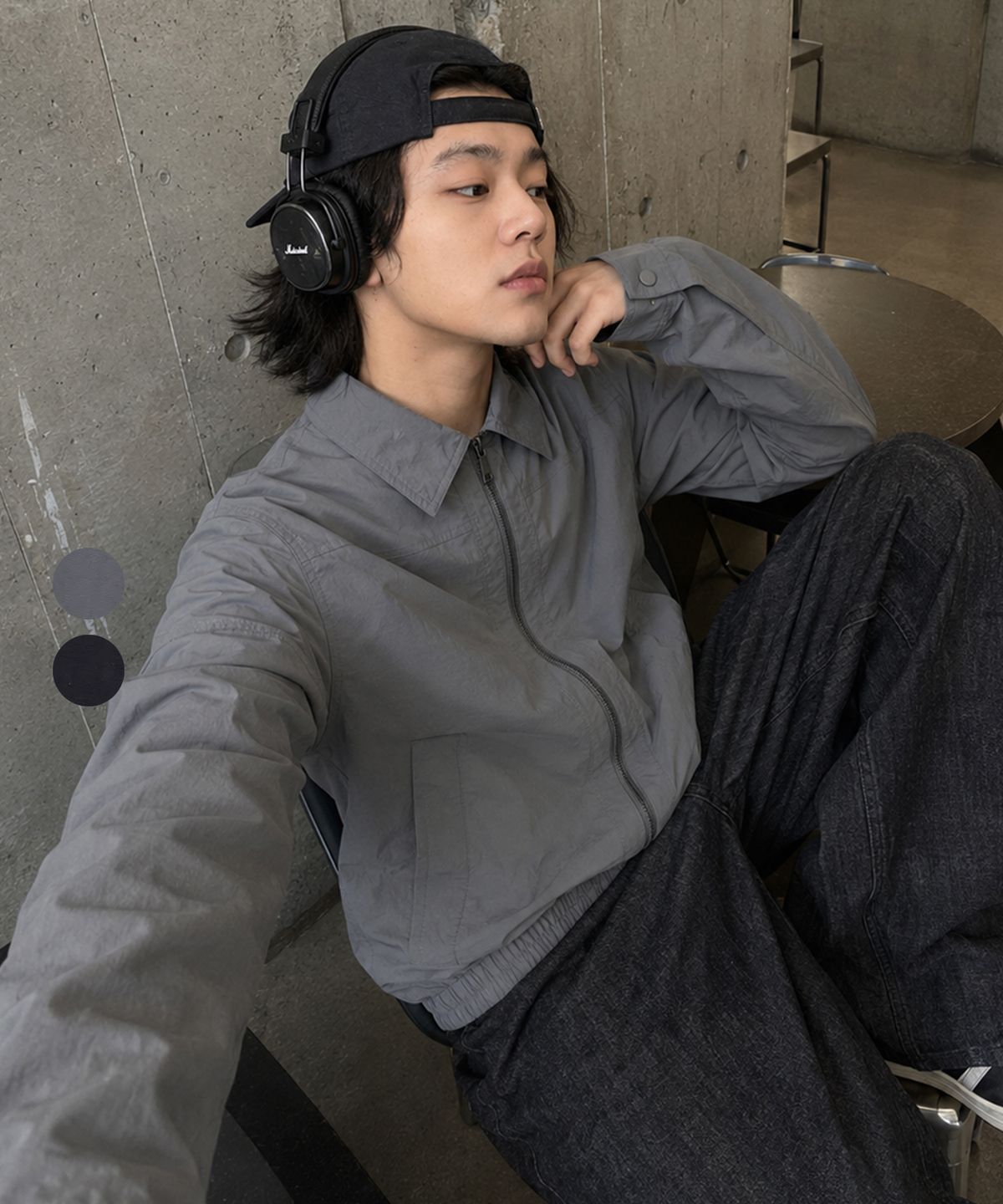 스탠다드에러(STANDARDERROR) 87-STAN299 프론트 절개 나일론 윈드브레이커 (2color)