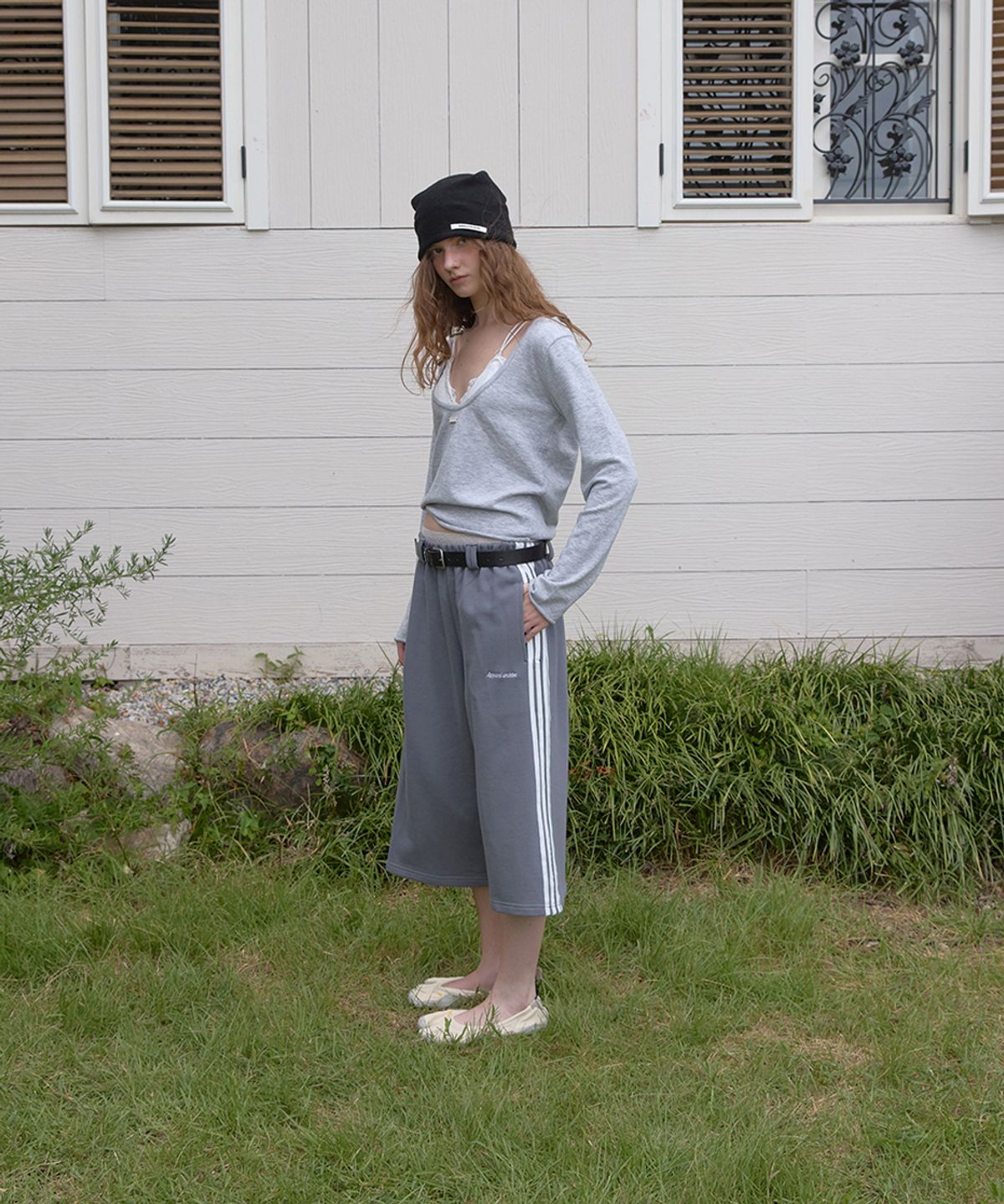 어패럴아카이브(APPAREL ARCHIVE) Bask bermuda track pants - Gray