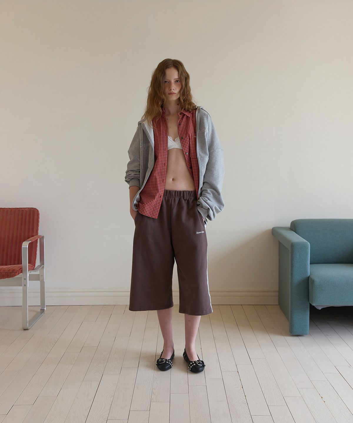 어패럴아카이브(APPAREL ARCHIVE) Bask bermuda track pants - Brown