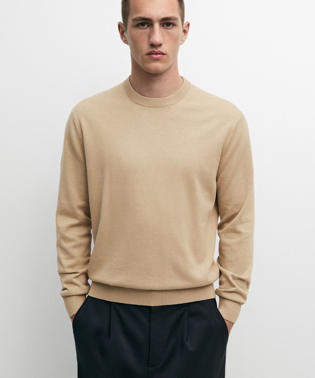 마시모두띠(MASSIMO DUTTI) 코튼 블렌드 니트 스웨터
