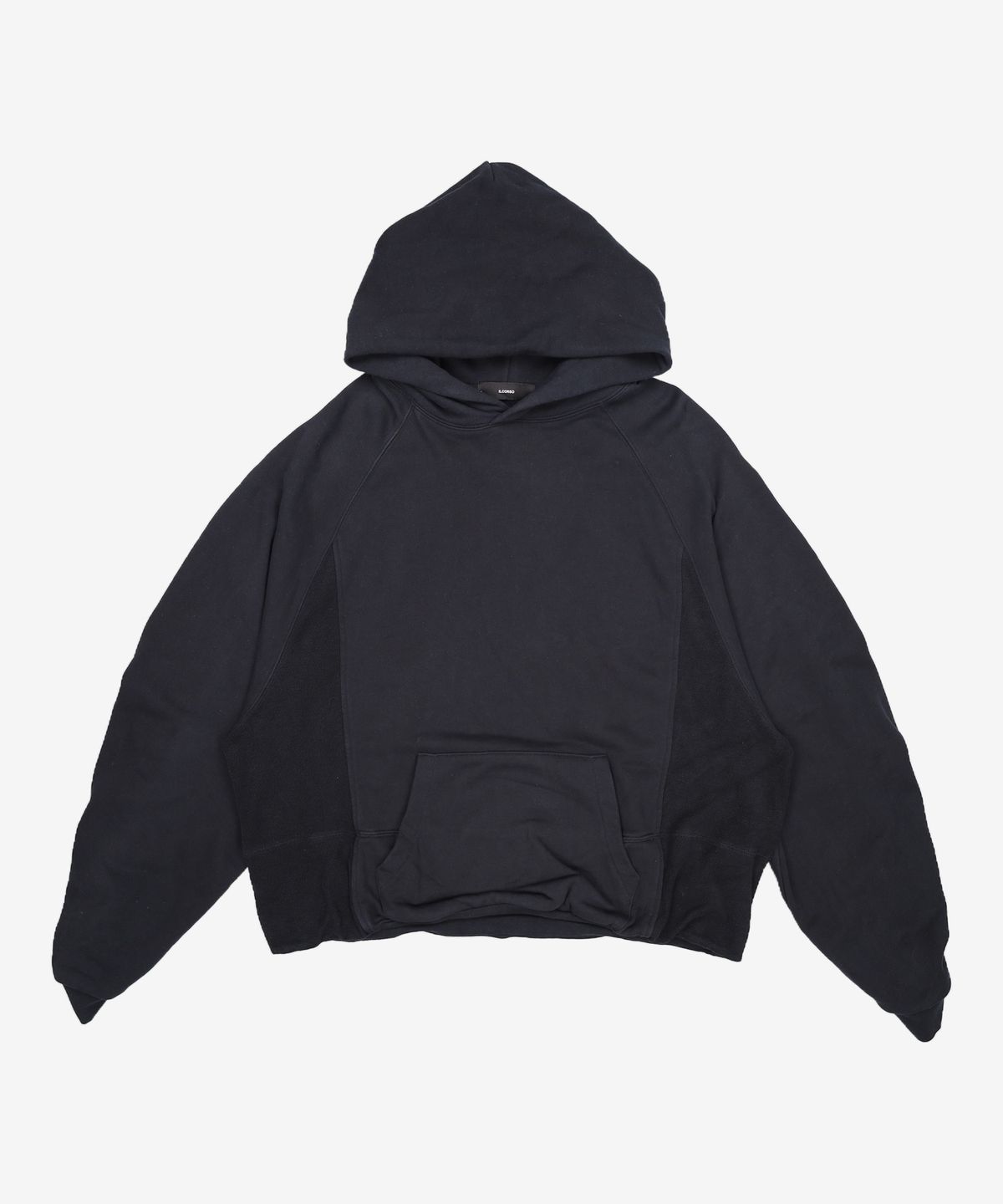 일꼬르소(IL CORSO) [oam.factory X ILCORSO] 콘트라스트 셔링 후드 티셔츠 블랙 IETS3F702BK XL