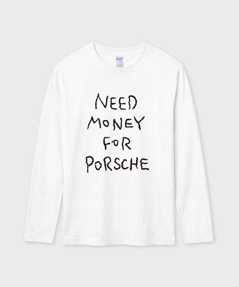 Gildan X 빈티지 컬렉션 NEED MONEY FOR PORSHCE 롱슬리브 티셔츠
