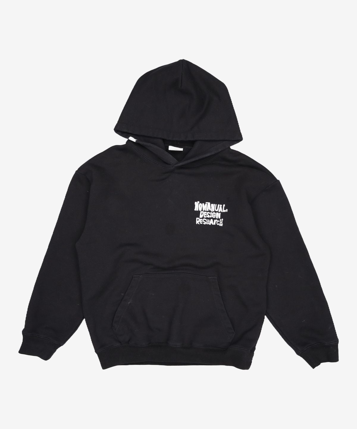 노매뉴얼(NOMANUAL) DOODLE LOGO HOODIE - BLACK M