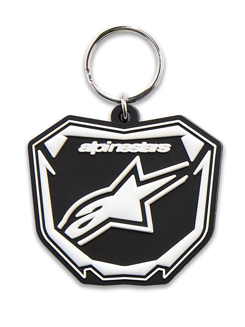 PLATE KEYFOB - BLACK/WHITE OS