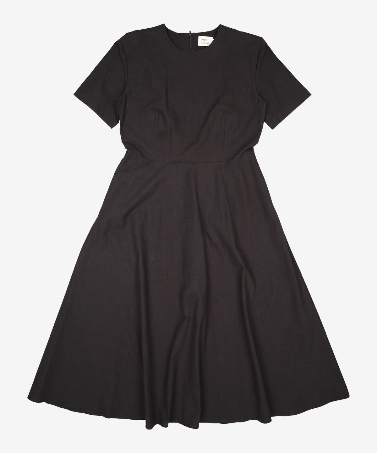 논로컬(NONLOCAL) Linen Flared Dress - Black L