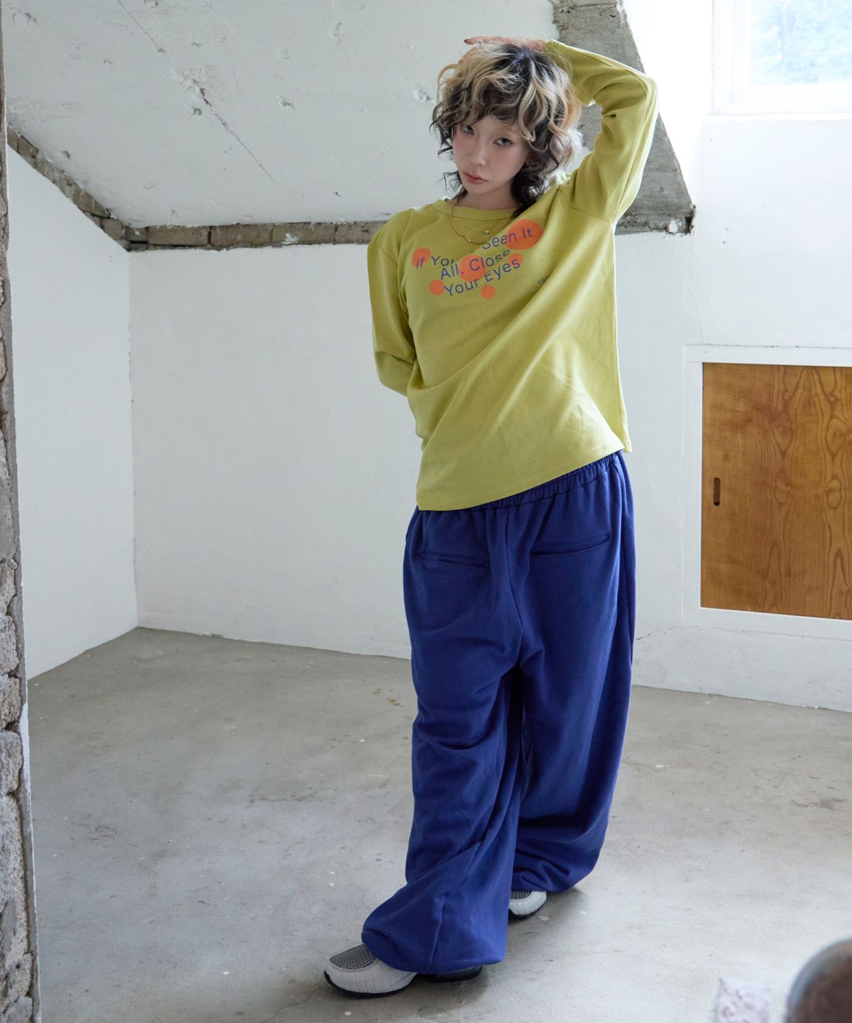키코지(KIKOZY) Motion Wide Sweatpants_Blue