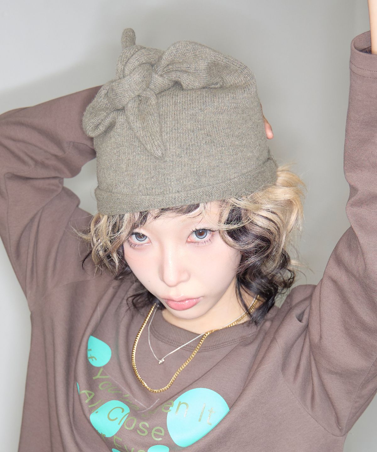 키코지(KIKOZY) Tie Loop Beanie_Olive