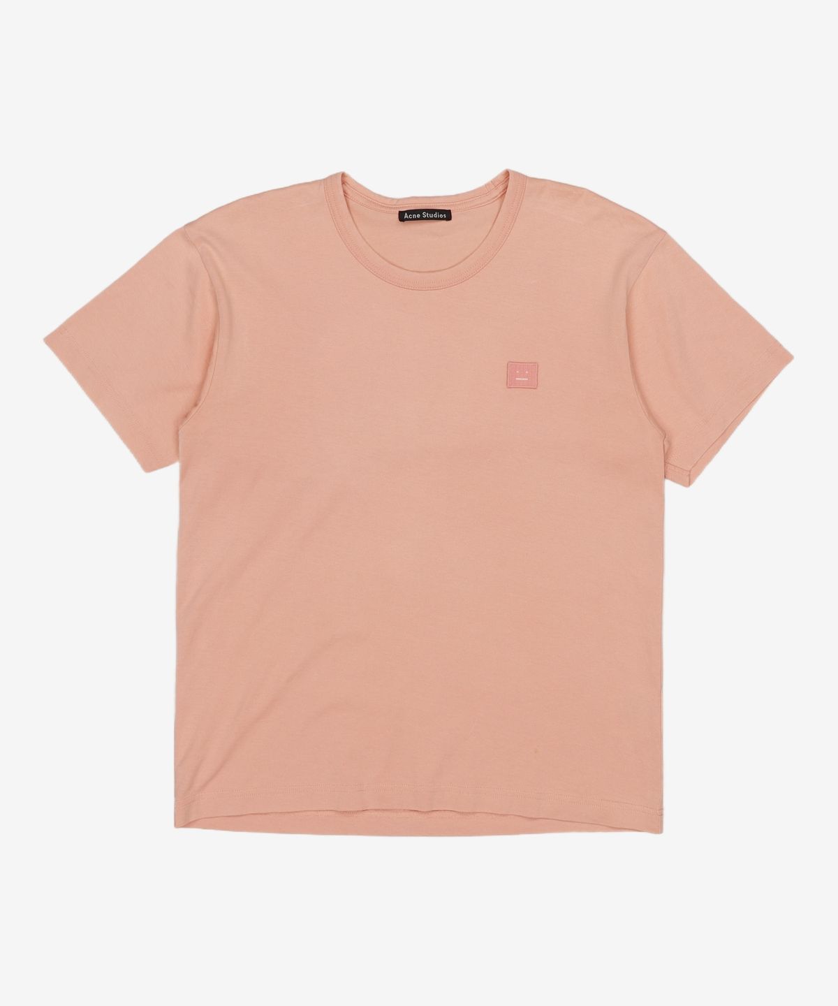 아크네 스튜디오(ACNE STUDIOS) 공용 페이스 패치 반소매 티셔츠 - 파우더 핑크 / 25E173AD5 XS