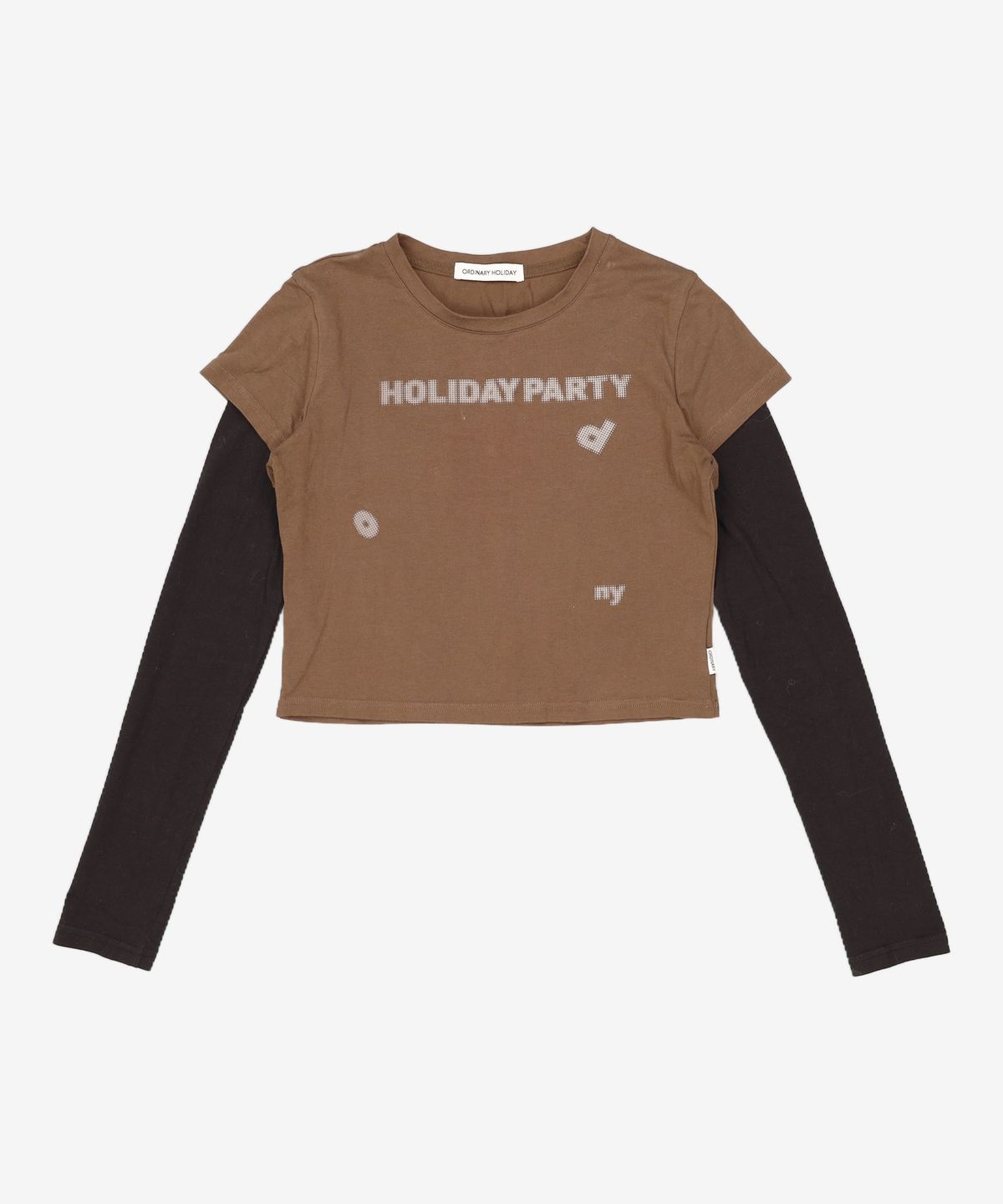 오디너리 홀리데이(ORDINARY HOLIDAY) 레이어드 슬림 티셔츠 [BROWN] FREE