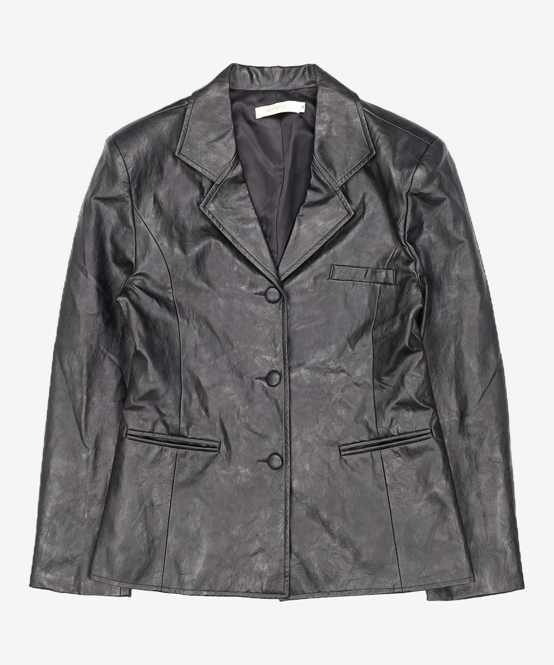 C LEATHER PRINCESS LINE JACKET_BLACK M